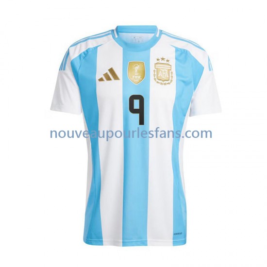 Maillot Argentine Julian Alvarez 9 Homme Tenue Domicile 2024 Manche Courte