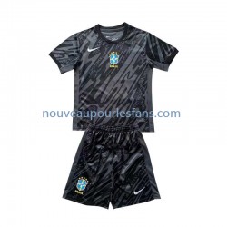 Maillot Brésil Gardien Enfant Tenue Extérieur 2024 Manche Courte