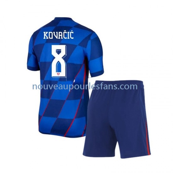 Maillot Croatie Mateo Kovacic 8 Enfant Tenue Extérieur Euro 2024 Manche Courte