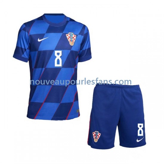 Maillot Croatie Mateo Kovacic 8 Enfant Tenue Extérieur Euro 2024 Manche Courte