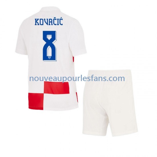 Maillot Croatie Mateo Kovacic 8 Enfant Tenue Domicile Euro 2024 Manche Courte