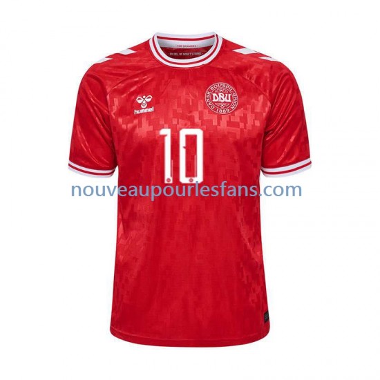 Maillot Danemark Eriksen 10 Homme Tenue Domicile Euro 2024 Manche Courte