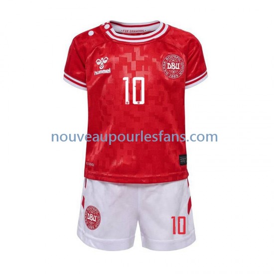 Maillot Danemark Eriksen 10 Enfant Tenue Domicile Euro 2024 Manche Courte