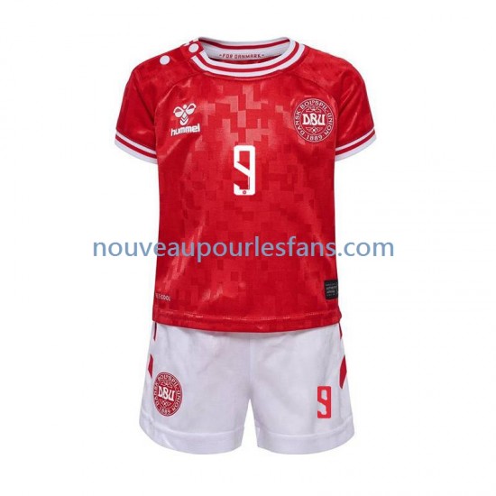 Maillot Danemark Hojlund 9 Enfant Tenue Domicile Euro 2024 Manche Courte