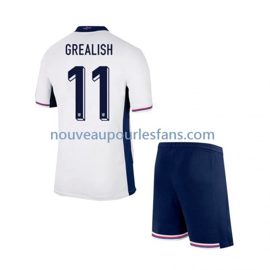 Maillot Angleterre Jack Grealish Enfant Tenue Domicile Euro 2024 Manche Courte