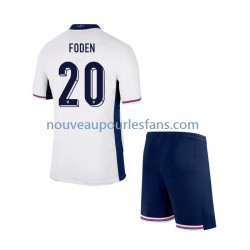 Maillot Angleterre Phil Foden 20 Enfant Tenue Domicile Euro 2024 Manche Courte