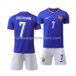 Maillot France Antoine Griezmann 7 Enfant Tenue Domicile Euro 2024 Manche Courte