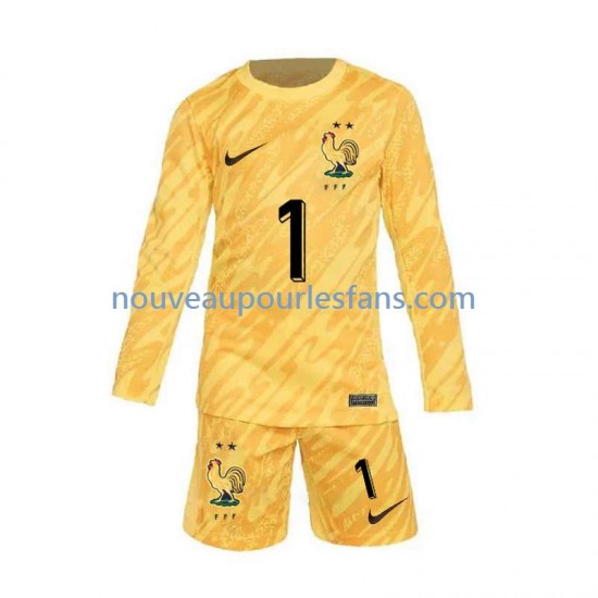 Maillot France Hugo Lloris 1 Gardien Enfant Tenue Domicile Euro 2024 Manche Longue