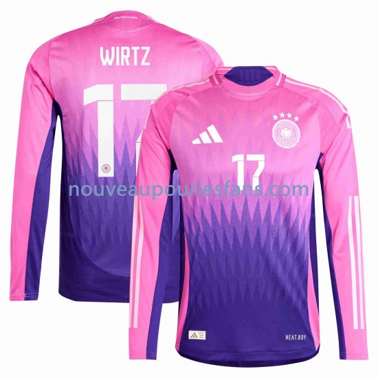 Maillot Allemagne Florian Wirtz 17 Homme Tenue Extérieur Euro 2024 Manche Longue