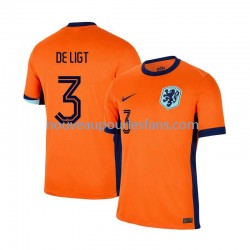 Maillot Pays-Bas Matthijs de Ligt 3 Homme Tenue Domicile Euro 2024 Manche Courte