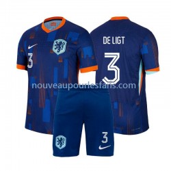 Maillot Pays-Bas Matthijs de Ligt 3 Enfant Tenue Extérieur Euro 2024 Manche Courte
