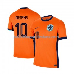 Maillot Pays-Bas Memphis Depay 10 Homme Tenue Domicile Euro 2024 Manche Courte