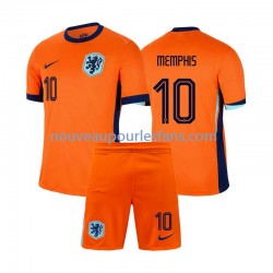 Maillot Pays-Bas Memphis Depay 10 Enfant Tenue Domicile Euro 2024 Manche Courte