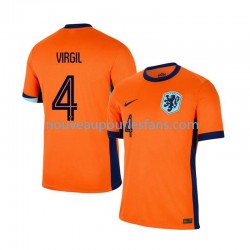 Maillot Pays-Bas Virgil van Dijk 4 Homme Tenue Domicile Euro 2024 Manche Courte
