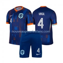 Maillot Pays-Bas Virgil van Dijk 4 Enfant Tenue Extérieur Euro 2024 Manche Courte