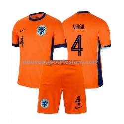 Maillot Pays-Bas Virgil van Dijk 4 Enfant Tenue Domicile Euro 2024 Manche Courte