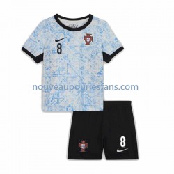 Maillot Portugal Bruno Fernandes 8 Enfant Tenue Extérieur Euro 2024 Manche Courte