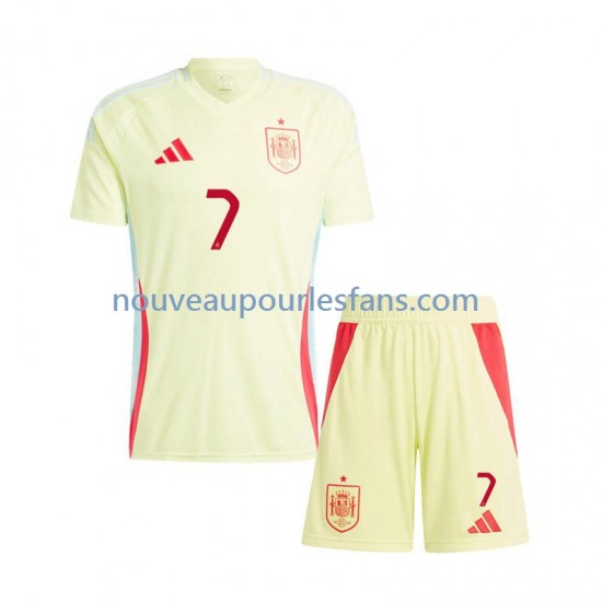 Maillot Espagne Alvaro Morata 7 Enfant Tenue Extérieur Euro 2024 Manche Courte