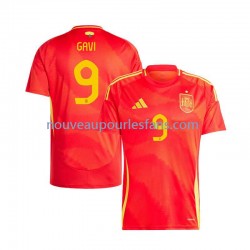 Maillot Espagne Gavi 9 Homme Tenue Domicile Euro 2024 Manche Courte