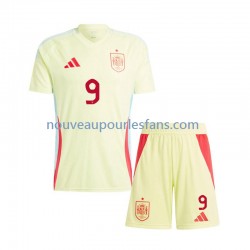 Maillot Espagne Gavi 9 Enfant Tenue Extérieur Euro 2024 Manche Courte