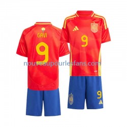 Maillot Espagne Gavi 9 Enfant Tenue Domicile Euro 2024 Manche Courte