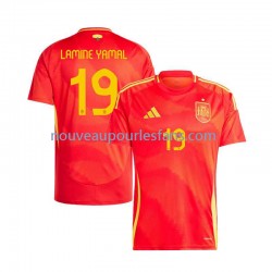 Maillot Espagne Lamine Yamal 19 Homme Tenue Domicile Euro 2024 Manche Courte