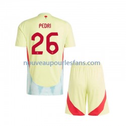 Maillot Espagne Pedri 26 Enfant Tenue Extérieur Euro 2024 Manche Courte