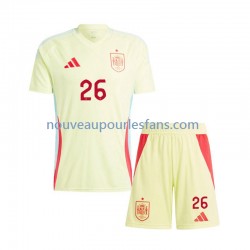 Maillot Espagne Pedri 26 Enfant Tenue Extérieur Euro 2024 Manche Courte