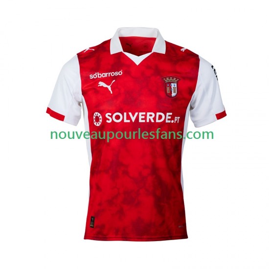 Maillot SC Braga Homme Tenue Domicile 2025-2026 Manche Courte
