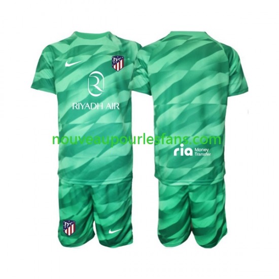Maillot Atlético Madrid Green color Gardien Enfant Tenue Extérieur 2023-2024 Manche Courte