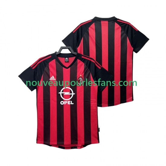 Maillot AC Milan 2003 Rétro Homme Tenue Domicile 2002 Manche Courte