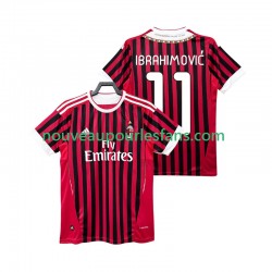 Maillot AC Milan Ibrahimović Zlatan 11 2012 Rétro Homme Tenue Domicile 2011 Manche Courte