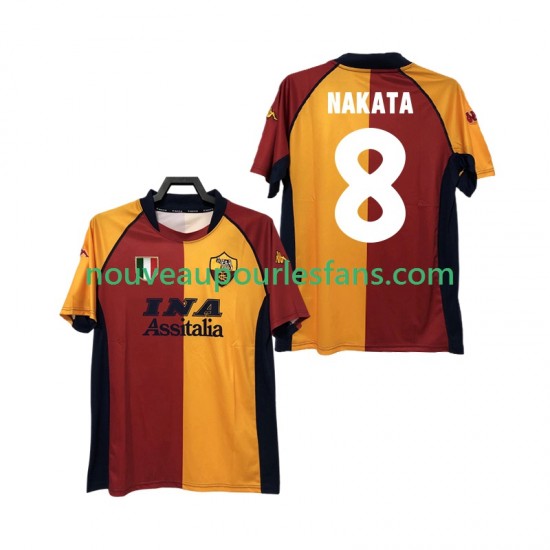 Maillot AS Rome AKATA 8 2000-2001 Rétro Homme Tenue Domicile Manche Courte