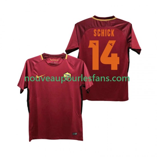 Maillot AS Rome SCHICK 14 2017-2018 Rétro Homme Tenue Domicile Manche Courte