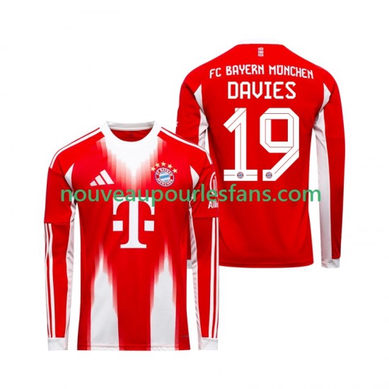 Maillot Bayern Munich Alphonso Davies 19 Homme Tenue Domicile 2025-2026 Manche Longue