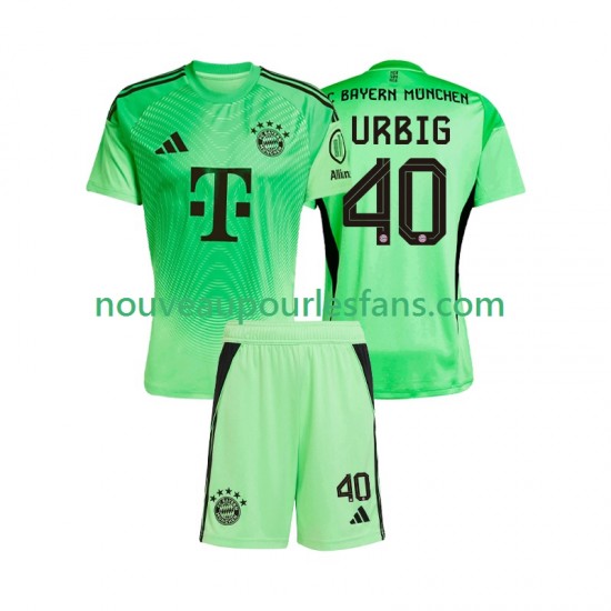 Maillot Bayern Munich Jonas Urbig 40 Gardien Enfant Tenue Domicile 2025-2026 Manche Courte