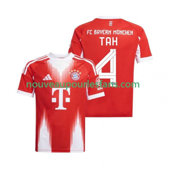 Maillot Bayern Munich Jonathan Tah 4 Homme Tenue Domicile 2025-2026 Manche Courte