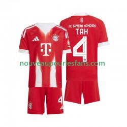 Maillot Bayern Munich Jonathan Tah 4 Enfant Tenue Domicile 2025-2026 Manche Courte
