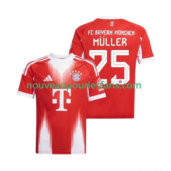 Maillot Bayern Munich Thomas Muller 25 Homme Tenue Domicile 2025-2026 Manche Courte
