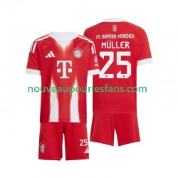 Maillot Bayern Munich Thomas Muller 25 Enfant Tenue Domicile 2025-2026 Manche Courte