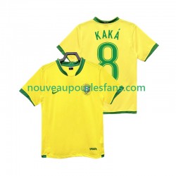 Maillot Brésil KAKA 8 Rétro Homme Tenue Domicile 2006 Manche Courte