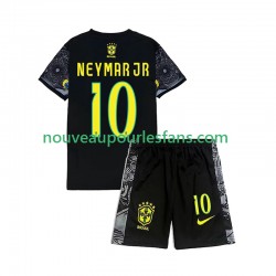 Brésil Neymar JR 10 Cheist the Redeemer Football Shirts Enfant Tenue Domicile 2024 Manche Courte