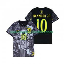 Maillot Brésil Neymar JR 10 Cheist the Redeemer Homme Tenue Domicile 2024 Manche Courte