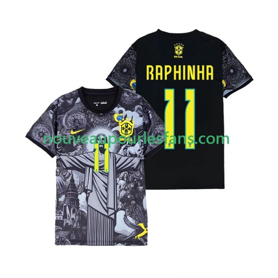 Maillot Brésil RAPHINHA 11 Cheist the Redeemer Homme Tenue Domicile 2024 Manche Courte