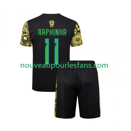 Maillot Brésil RAPHINHA 11 Jesus Enfant Tenue Domicile 2024 Manche Courte