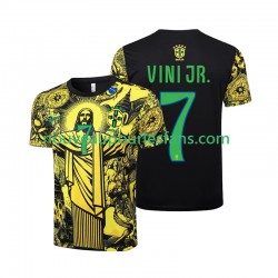 Maillot Brésil Vinicius Junior 7 Jesus Homme Tenue Domicile 2024 Manche Courte