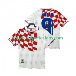 Maillot Croatie BSUKER 9 Rétro Homme Tenue Domicile 1998 Manche Courte