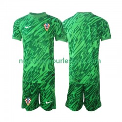Maillot Croatie Gardien Enfant Tenue Extérieur 2024 Manche Courte