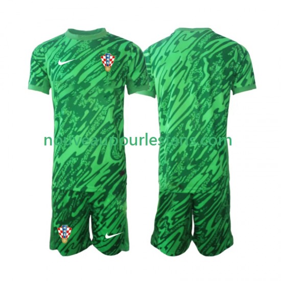 Maillot Croatie Gardien Enfant Tenue Extérieur 2024 Manche Courte