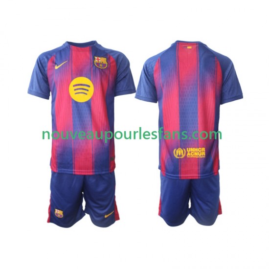 Maillot FC Barcelone Enfant Tenue Domicile 2025-2026 Manche Courte